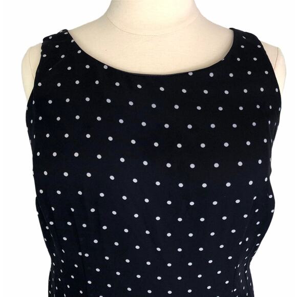K & Company Career Chiffon Jacket Dress Lined Polka Dot Short Sleeves Boat Neck - Picture 11 of 12